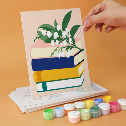 Teapot Daisies on Book Stacks mini board kit – image 4