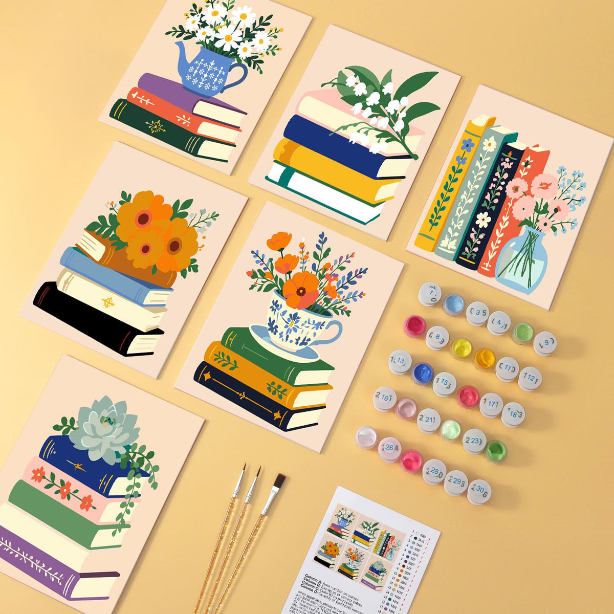 Teapot Daisies on Book Stacks mini board kit – image 5
