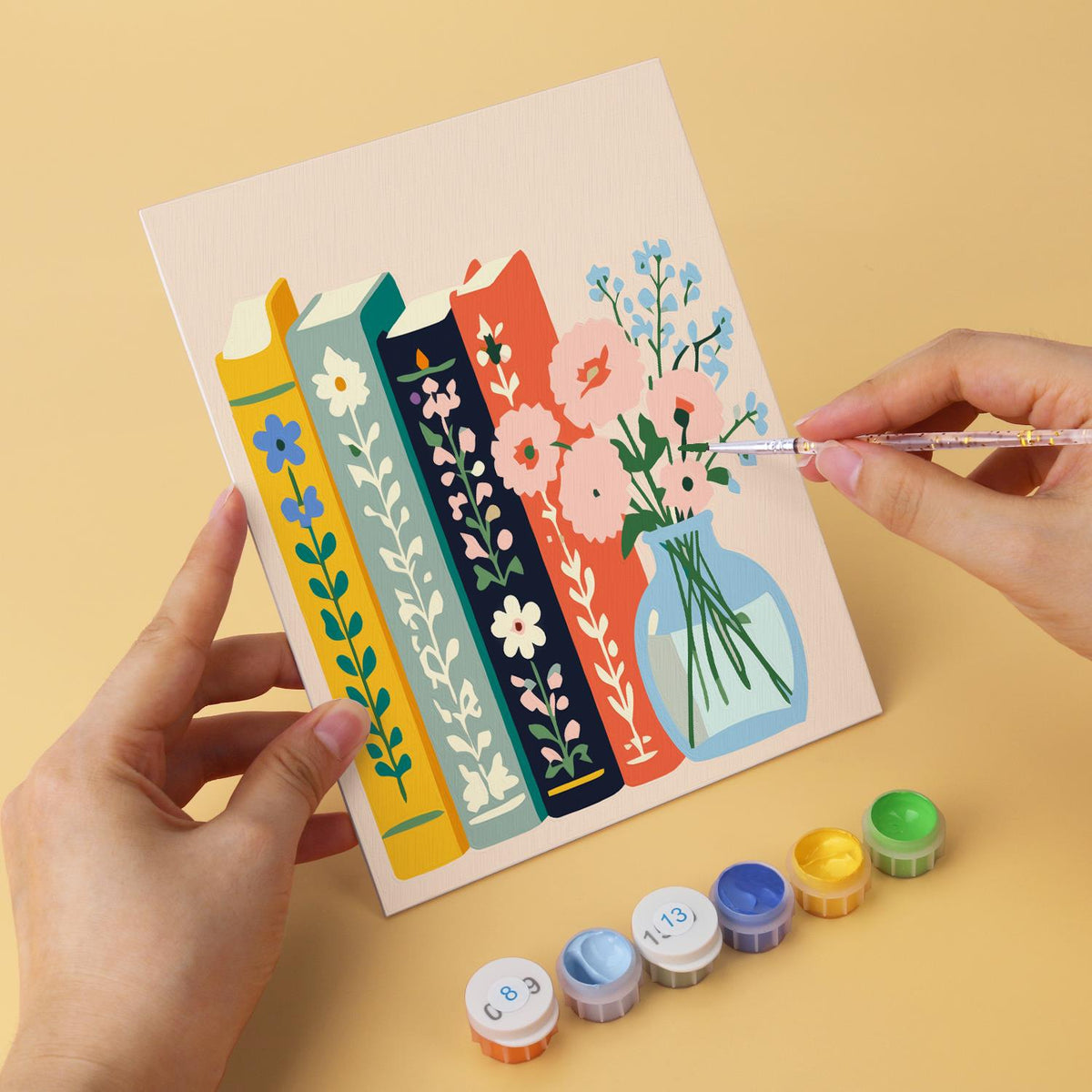 Teapot Daisies on Book Stacks mini board kit – image 8