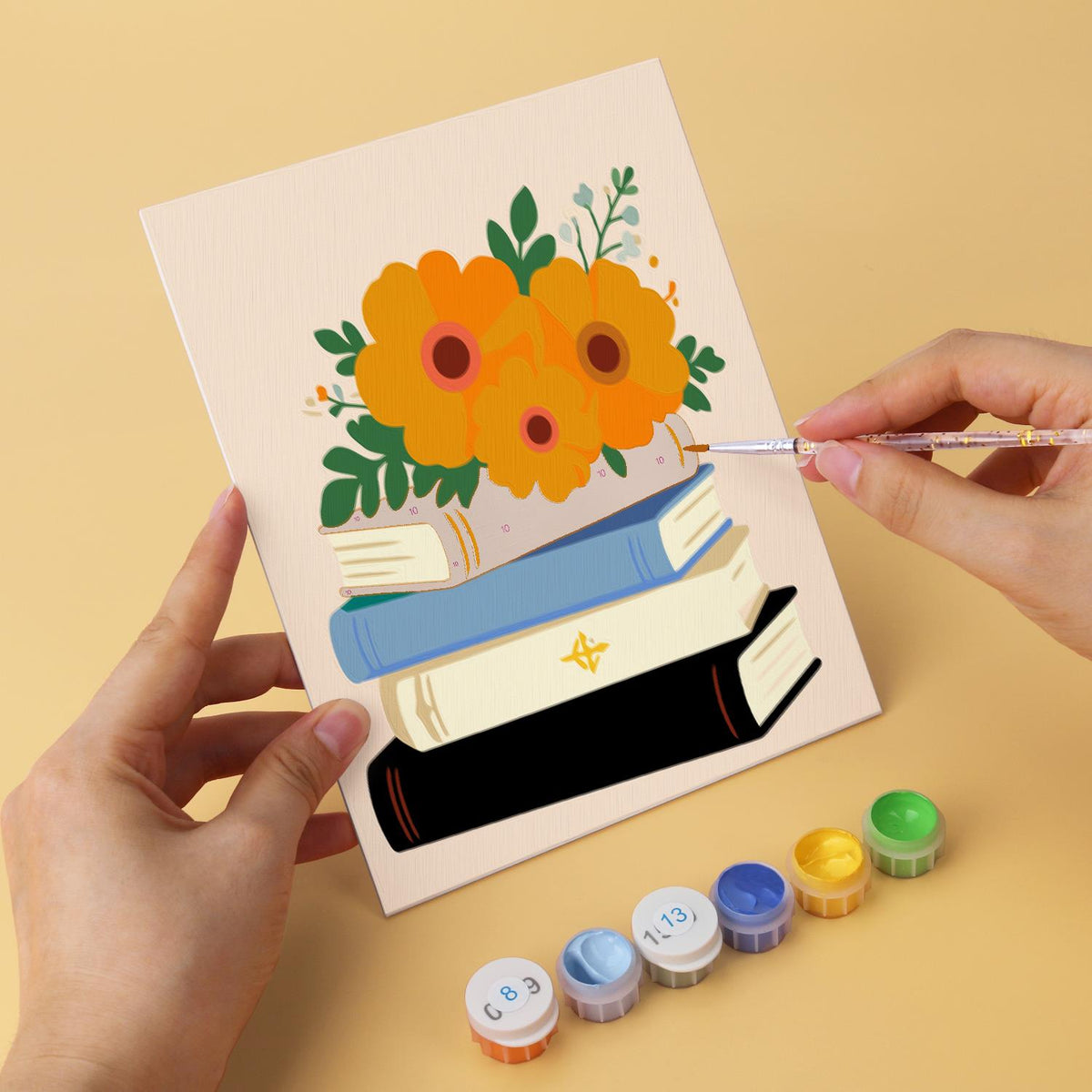 Teapot Daisies on Book Stacks mini board kit – image 9