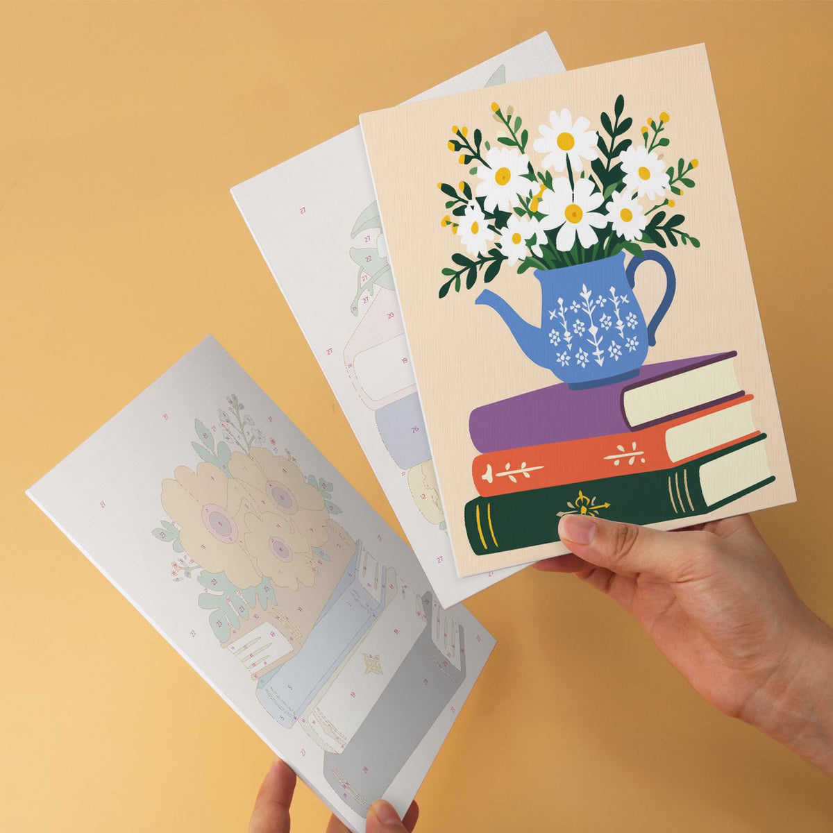 Teapot Daisies on Book Stacks mini board kit – image 11