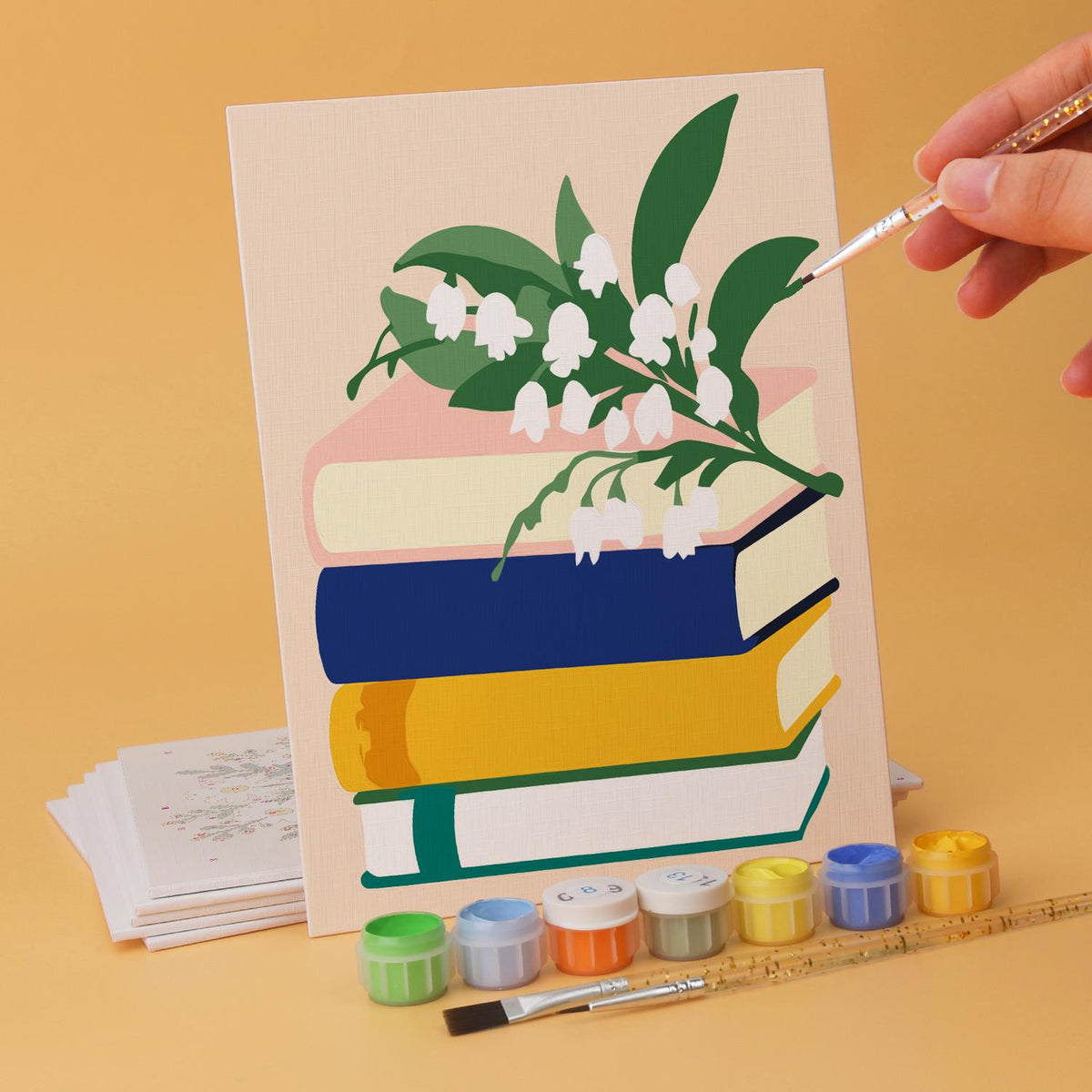 Teapot Daisies on Book Stacks mini board kit – image 12