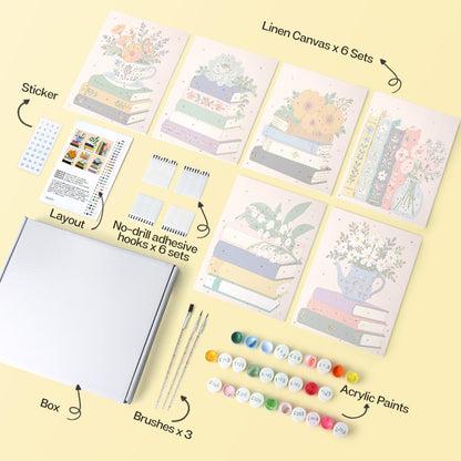 Teapot Daisies on Book Stacks mini board kit – image 15