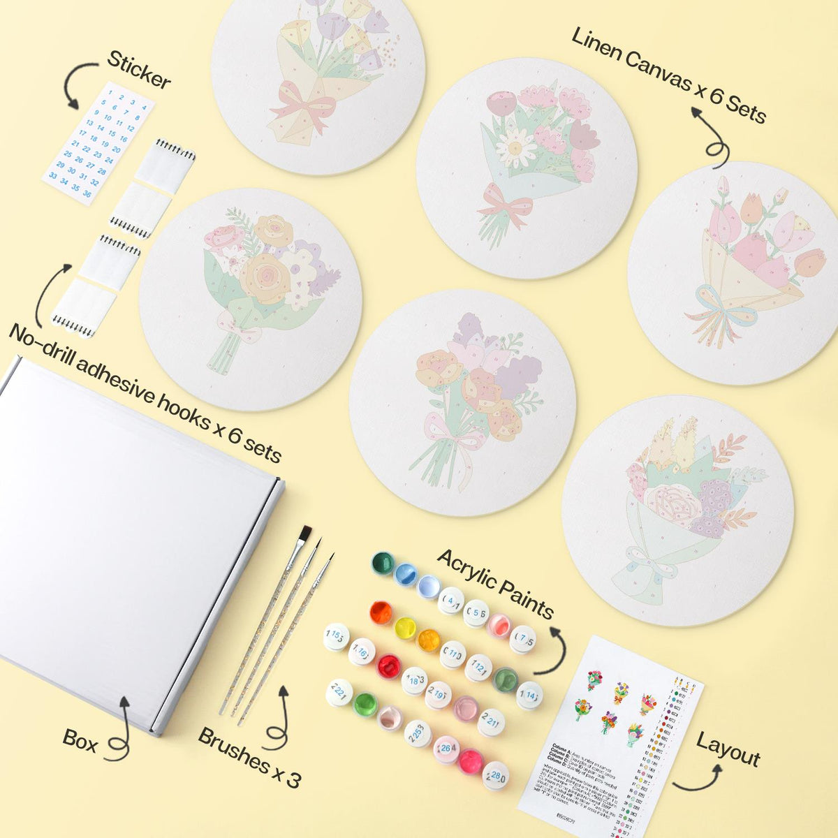 Ribbon-Tied Flower Bouquets mini board kit – image 15