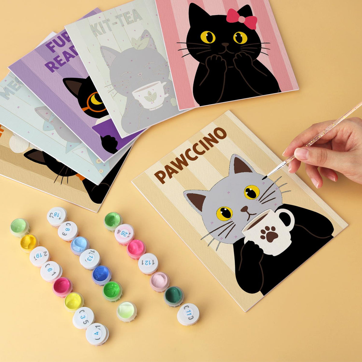 Pawccino Black Cat Puns mini board kit – image 6