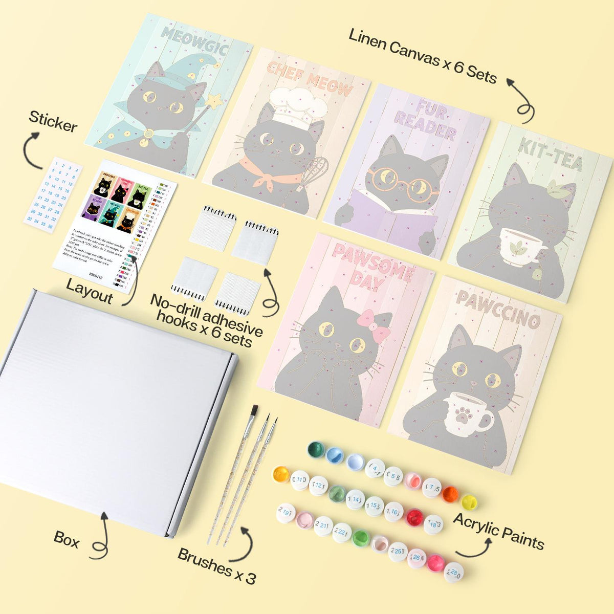 Pawccino Black Cat Puns mini board kit – image 15