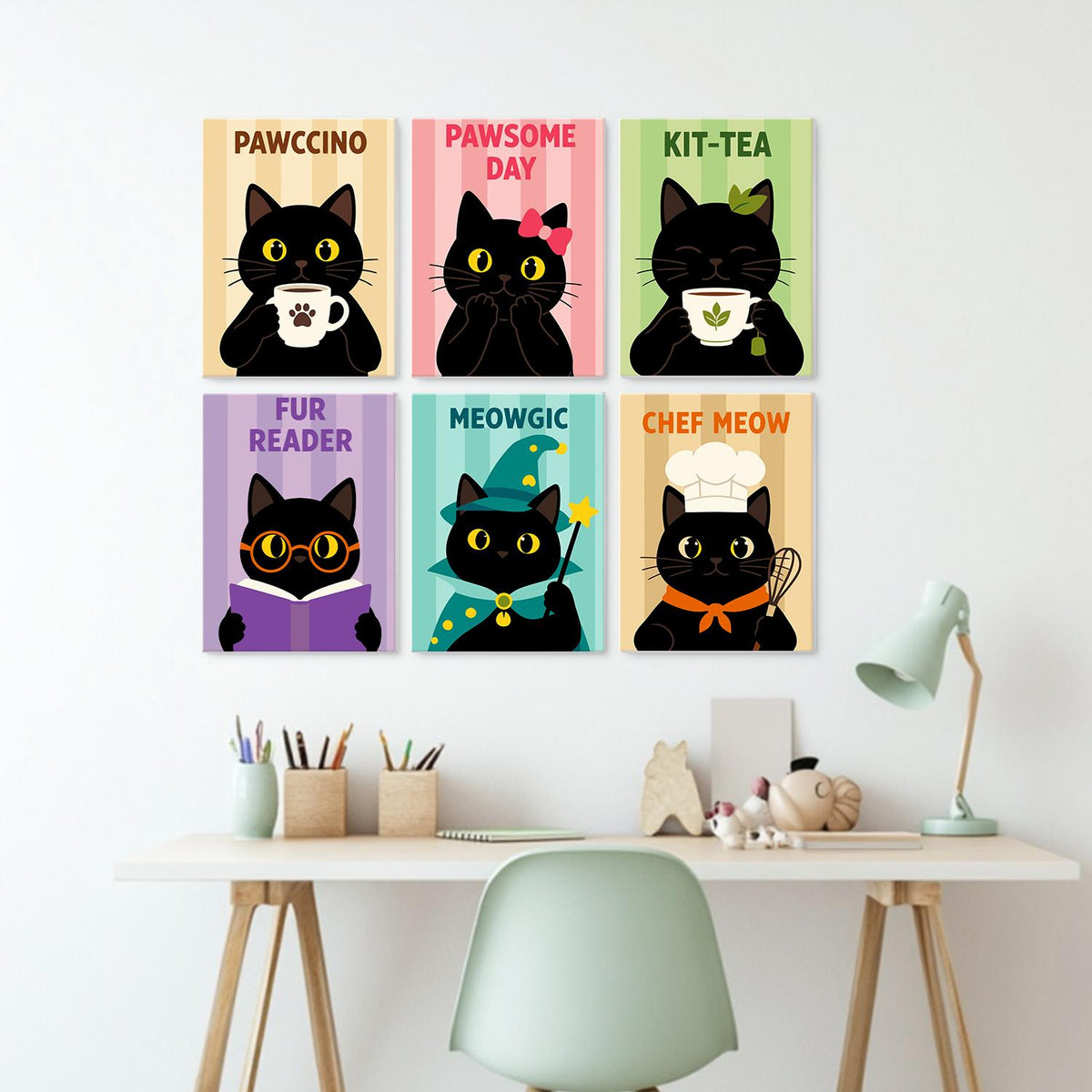 Pawccino Black Cat Puns mini board kit – image 24