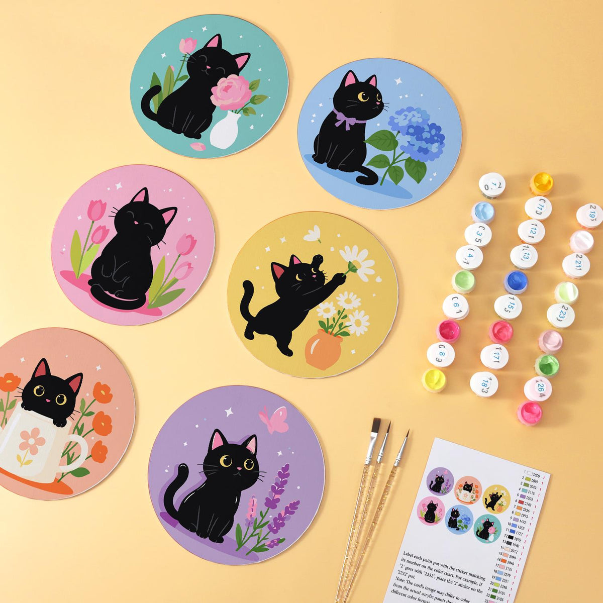 Black Cats in Spring Blooms mini board kit – image 6