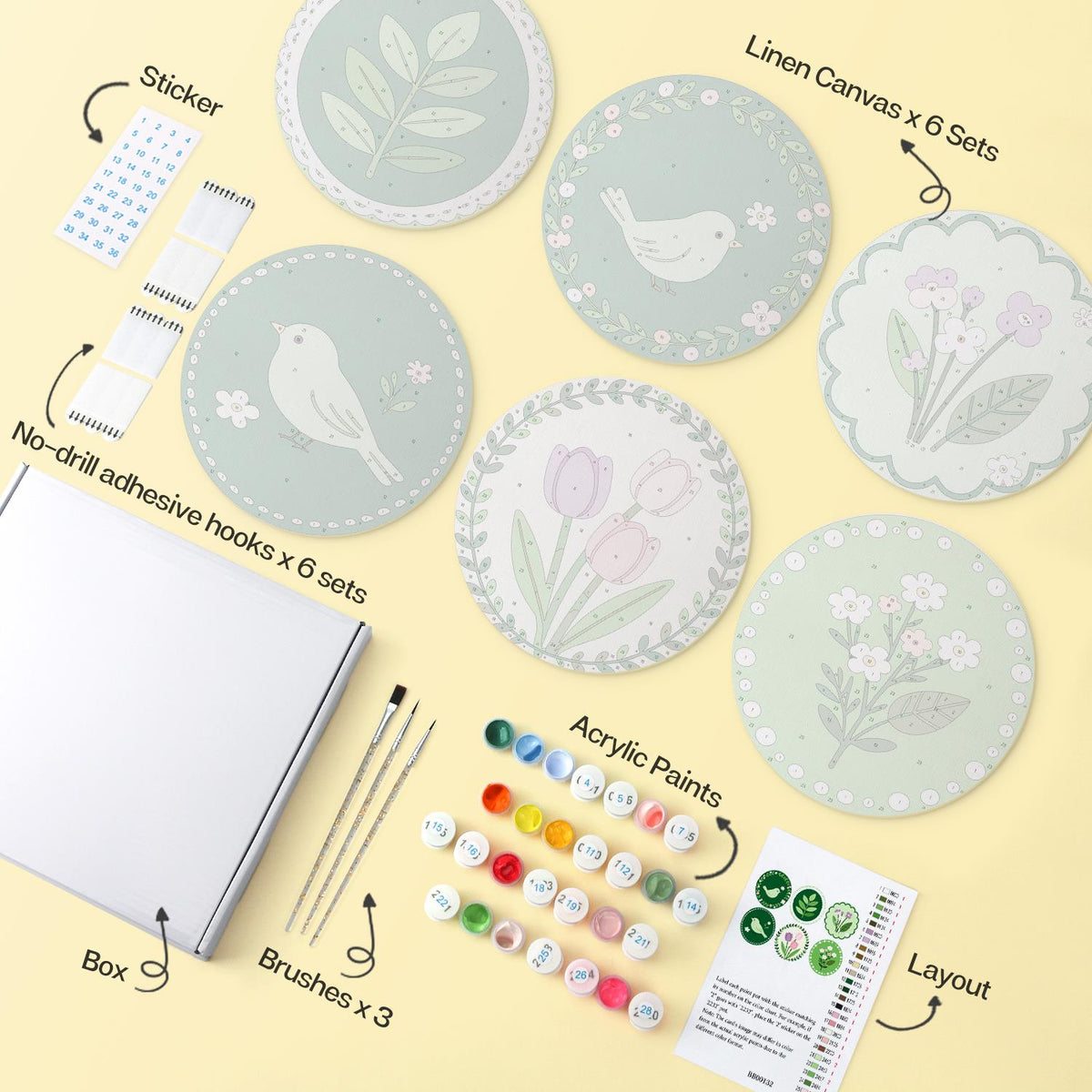 Sage Garden Birds and Tulips mini board kit – image 15