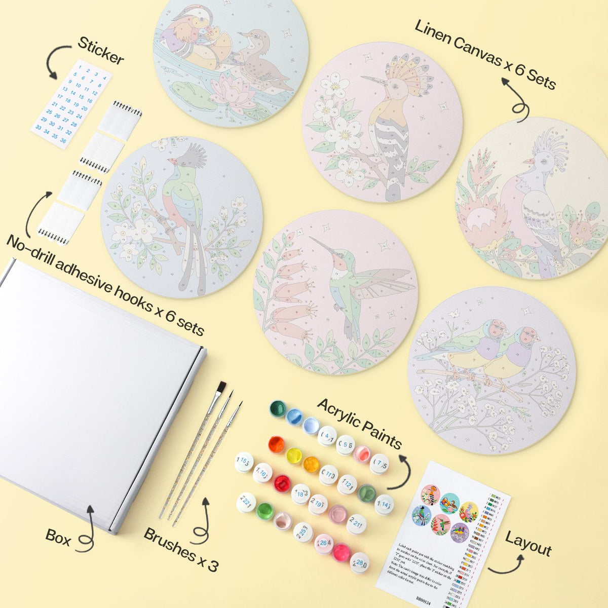 Hummingbird and Hoopoe Garden mini board kit – image 15