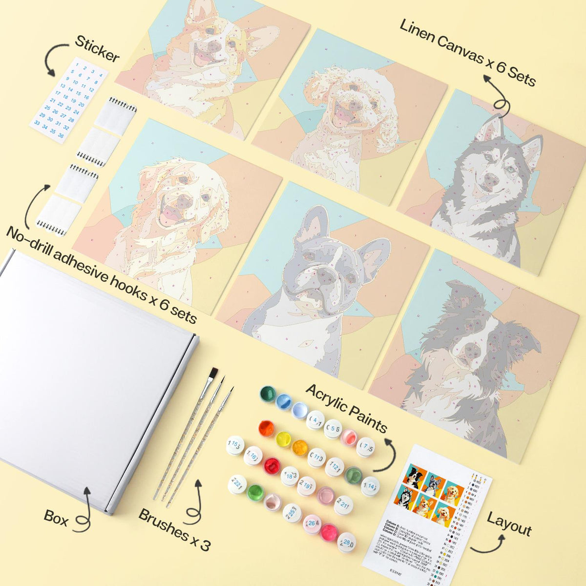 Pop-Art Pup Portraits mini board kit – image 15