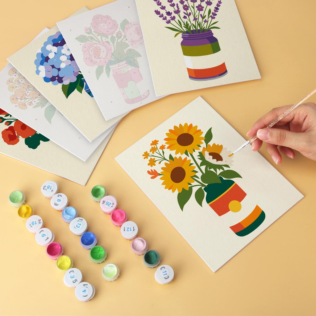 Tin-Can Sunflowers and Lavender mini board kit – image 6