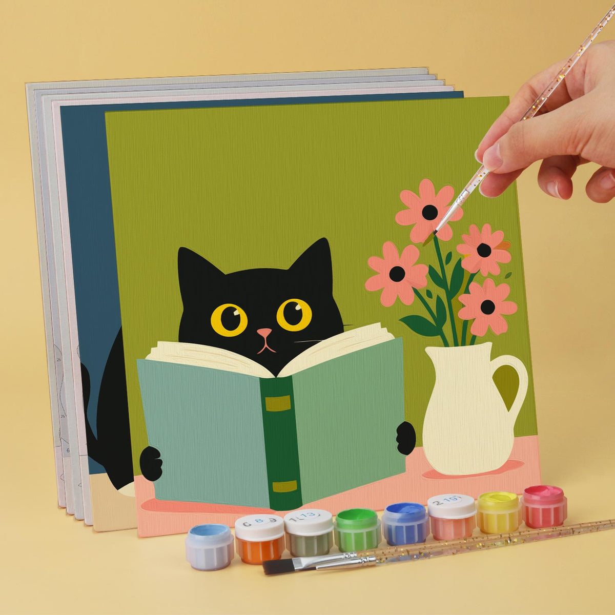 Bookworm Cats and Vases mini board kit – image 4