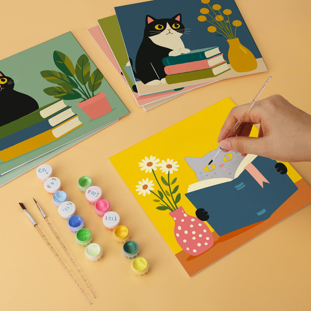 Bookworm Cats and Vases mini board kit – image 7