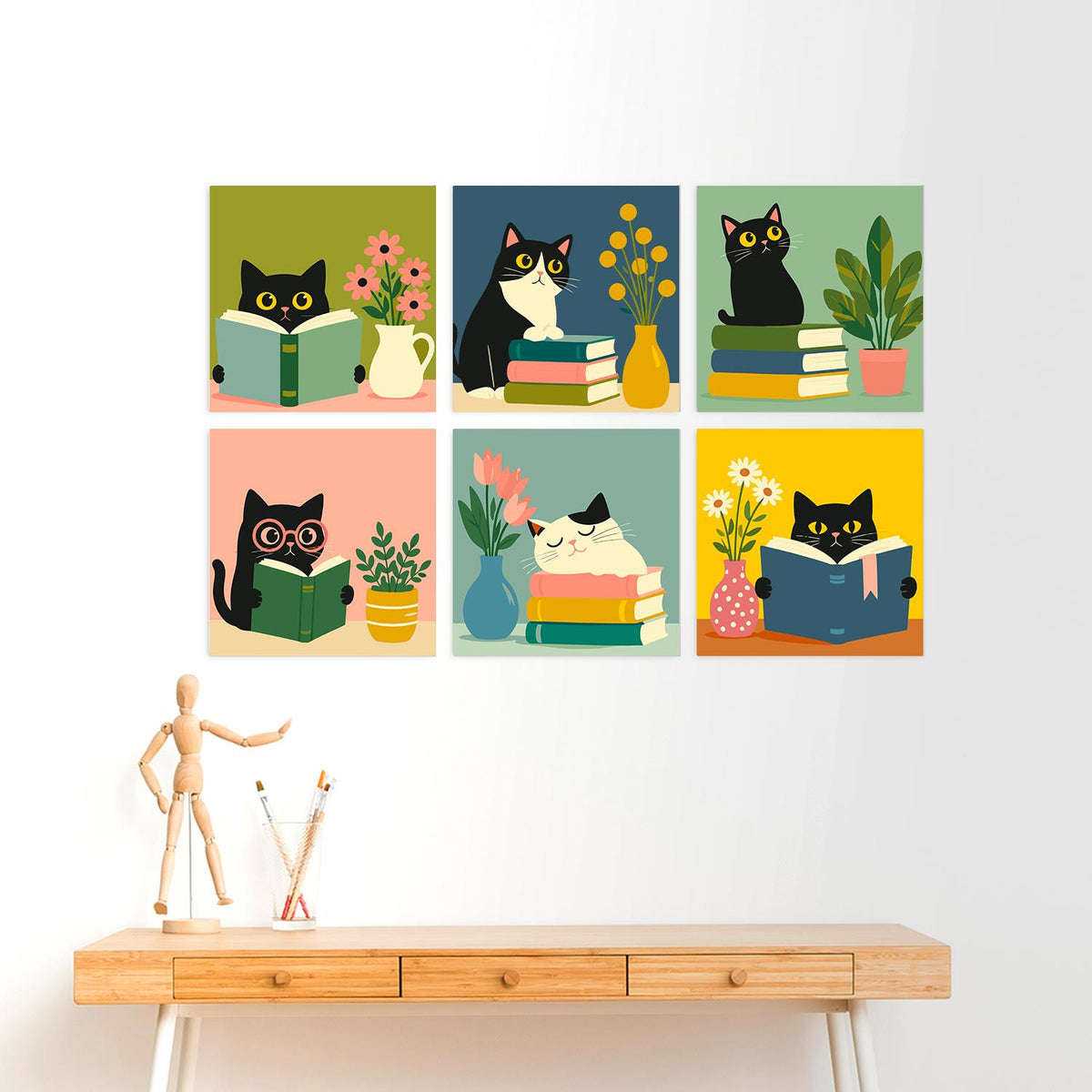 Bookworm Cats and Vases mini board kit – image 22