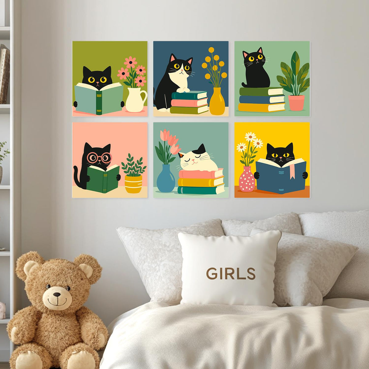 Bookworm Cats and Vases mini board kit – image 23