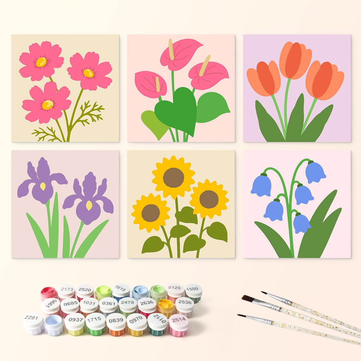 Sunflowers, Irises and Tulips mini board kit – image 3