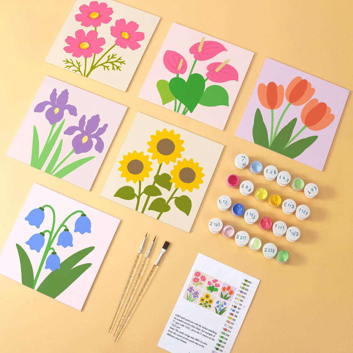 Sunflowers, Irises and Tulips mini board kit – image 5
