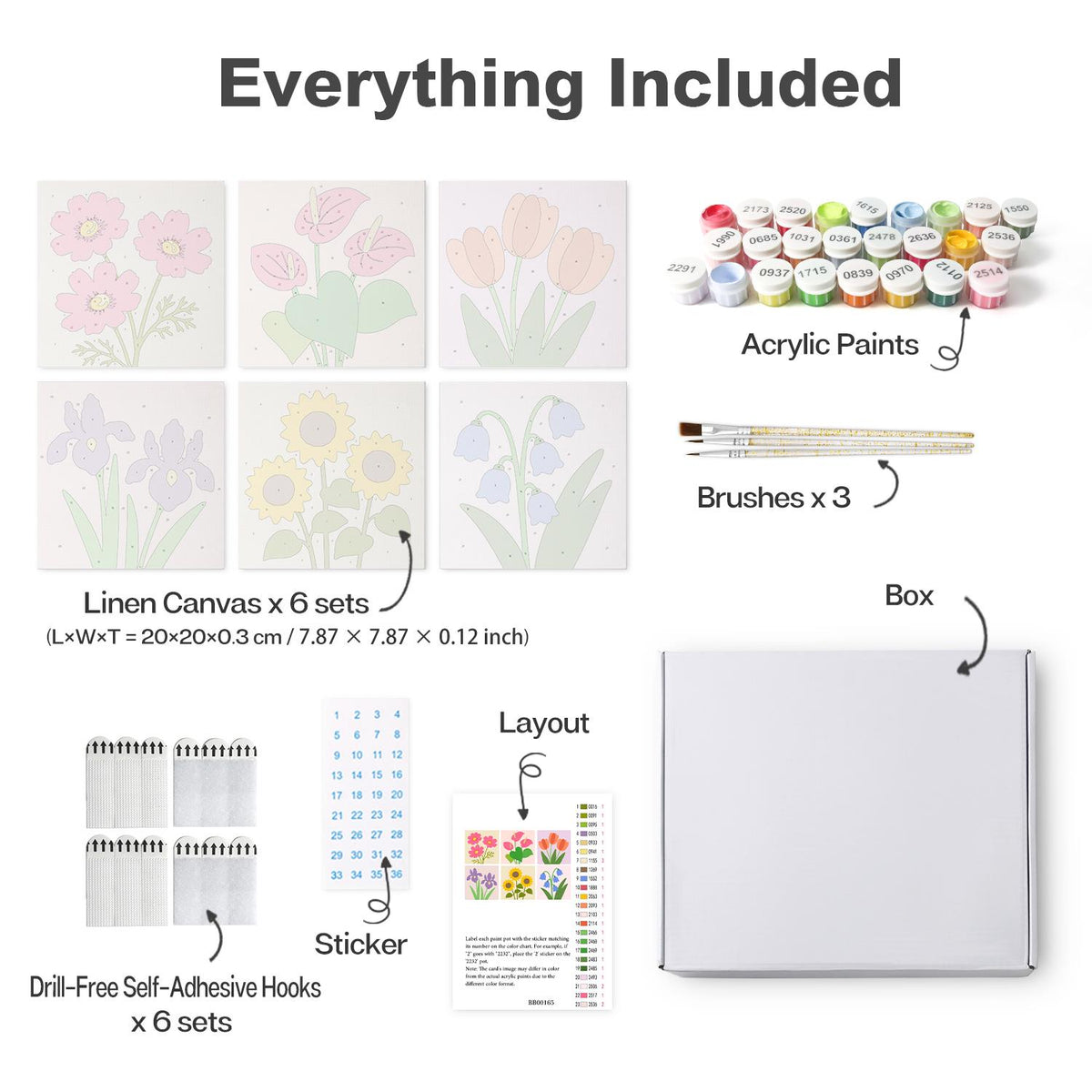 Sunflowers, Irises and Tulips mini board kit – image 16