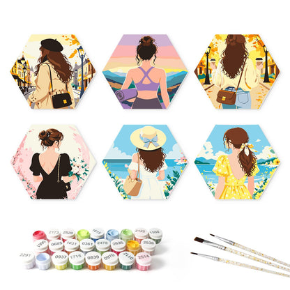 Beret and Sun Hat Getaways mini board kit – the 6 designs with the paint pots and brushes