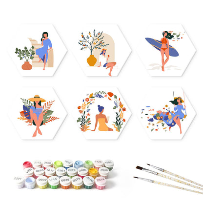 Wildflower and Surf Daydreams mini board kit – the 6 designs with the paint pots and brushes