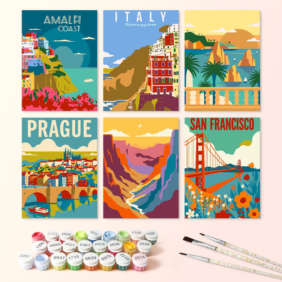 Amalfi Coast and Prague Posters mini board kit – image 3