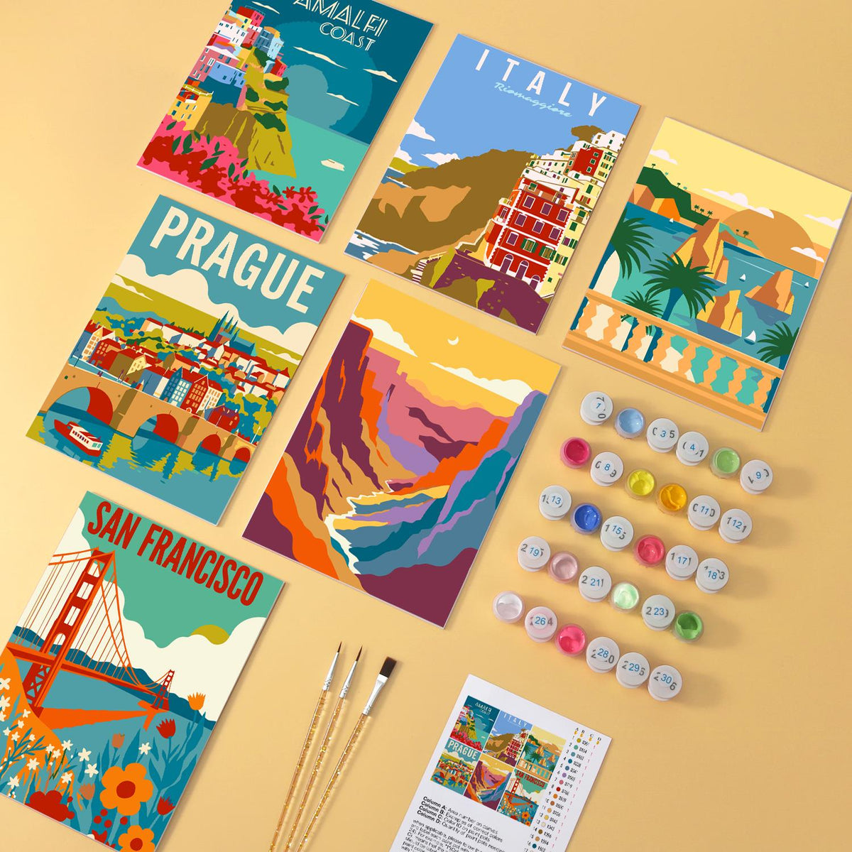 Amalfi Coast and Prague Posters mini board kit – image 5