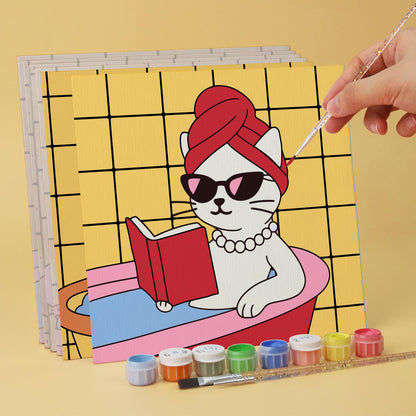 Mustard Tile Bubble Bath Cats mini board kit – image 4