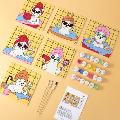 Mustard Tile Bubble Bath Cats mini board kit – image 5