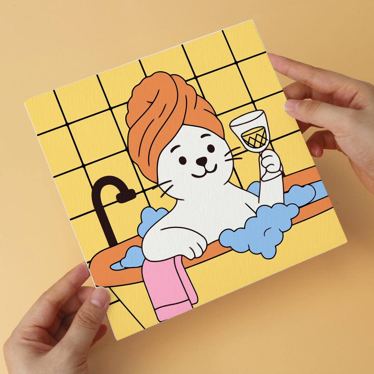 Mustard Tile Bubble Bath Cats mini board kit – image 10