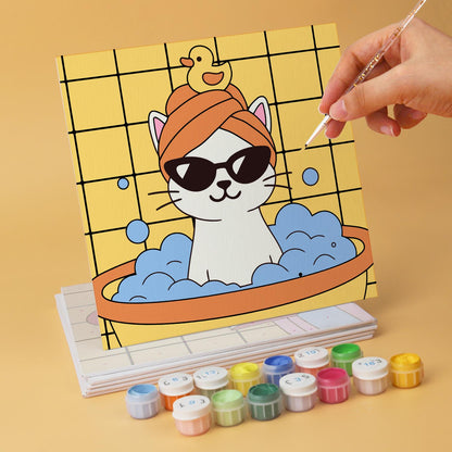 Mustard Tile Bubble Bath Cats mini board kit – image 12