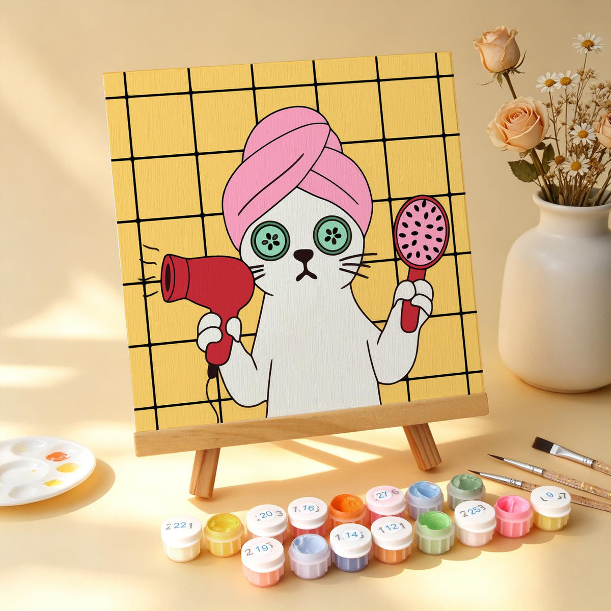 Mustard Tile Bubble Bath Cats mini board kit – image 14