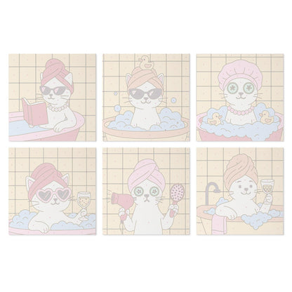 Mustard Tile Bubble Bath Cats mini board kit – image 17
