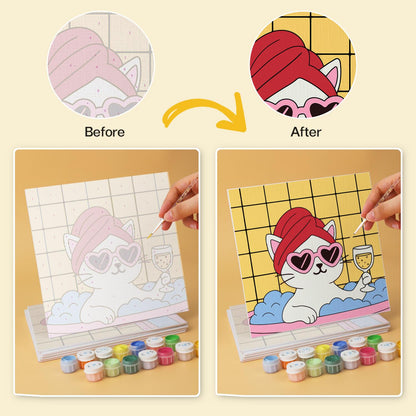 Mustard Tile Bubble Bath Cats mini board kit – image 21