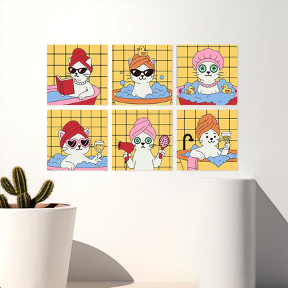 Mustard Tile Bubble Bath Cats mini board kit – image 24