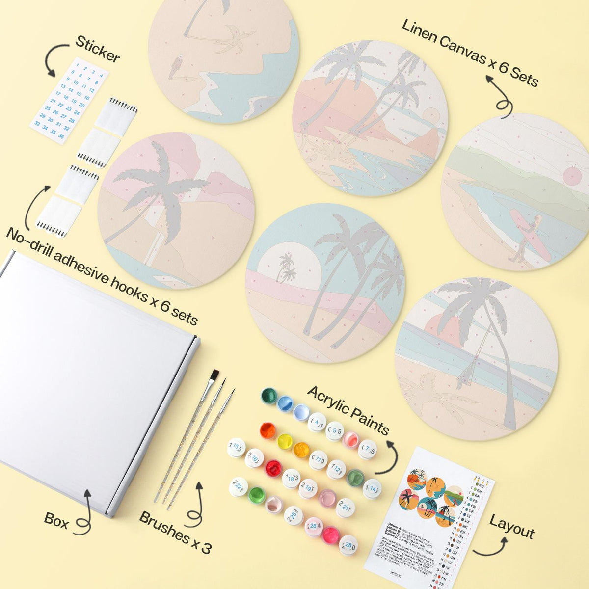 Palm Tree Swing at Dusk mini board kit – image 15