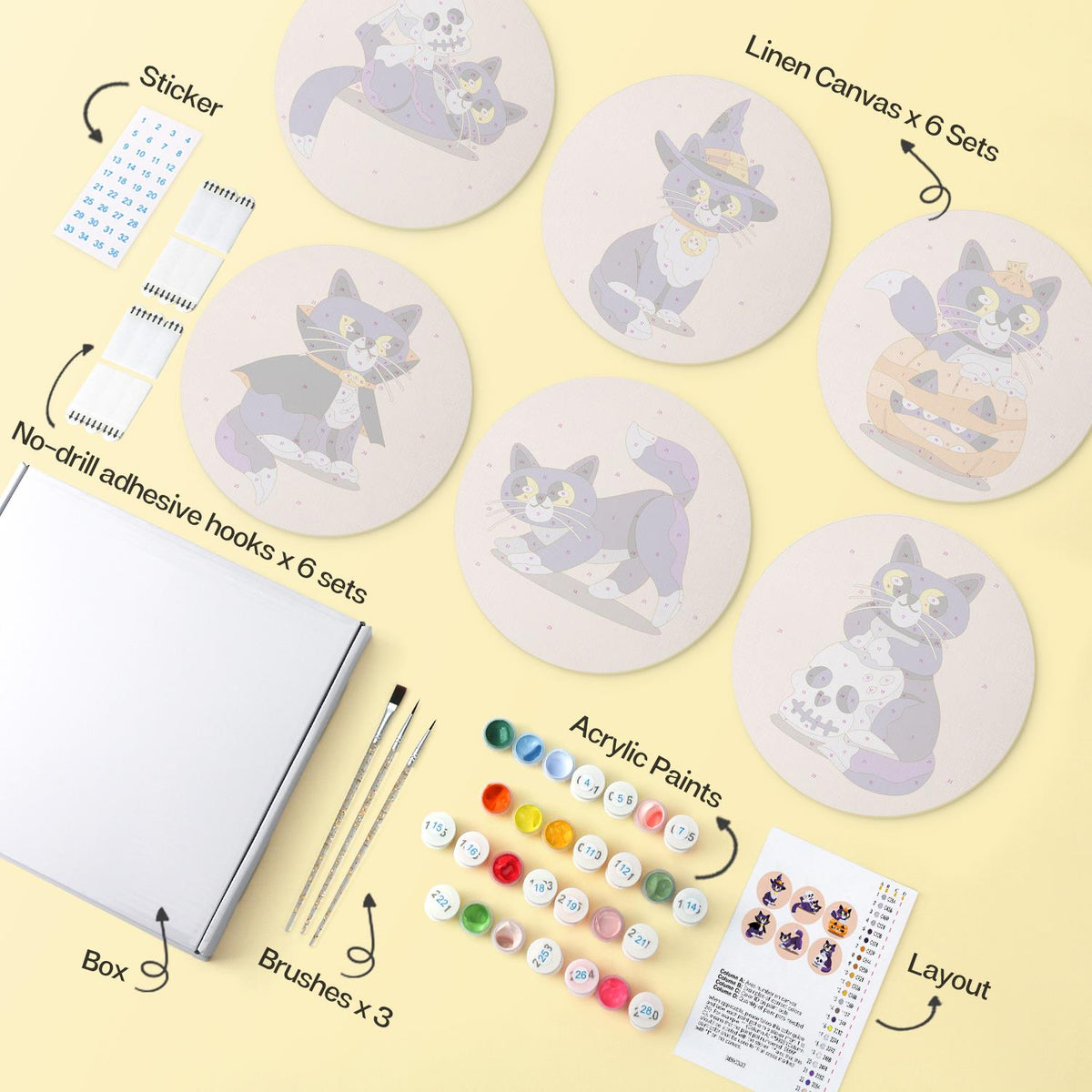 Purple Cats and Skeletons mini board kit – image 15