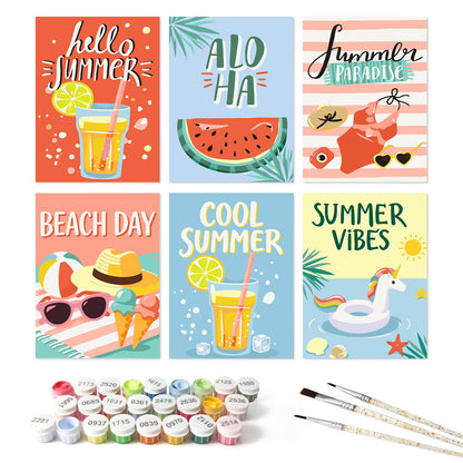 Unicorn Float Summer Vibes mini board kit – the 6 designs with the paint pots and brushes