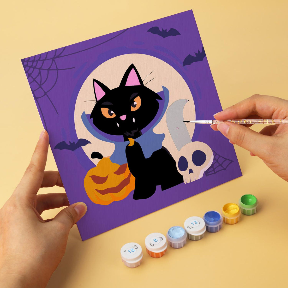 Pumpkin and Skull Black Cats mini board kit – image 9