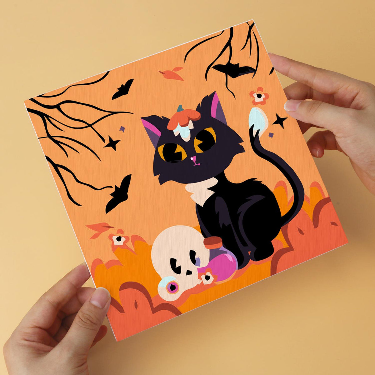Pumpkin and Skull Black Cats mini board kit – image 10