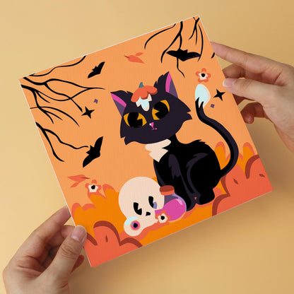 Pumpkin and Skull Black Cats mini board kit – image 10
