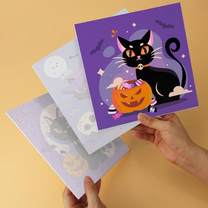 Pumpkin and Skull Black Cats mini board kit – image 11