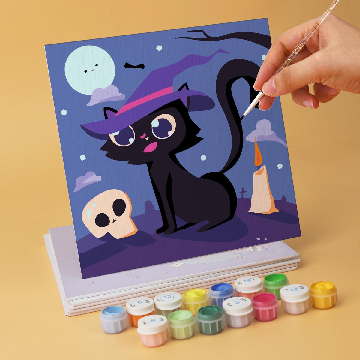 Pumpkin and Skull Black Cats mini board kit – image 12