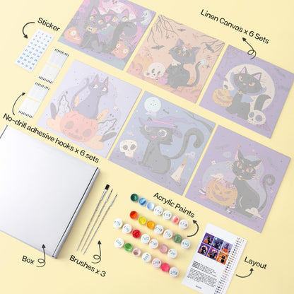Pumpkin and Skull Black Cats mini board kit – image 15