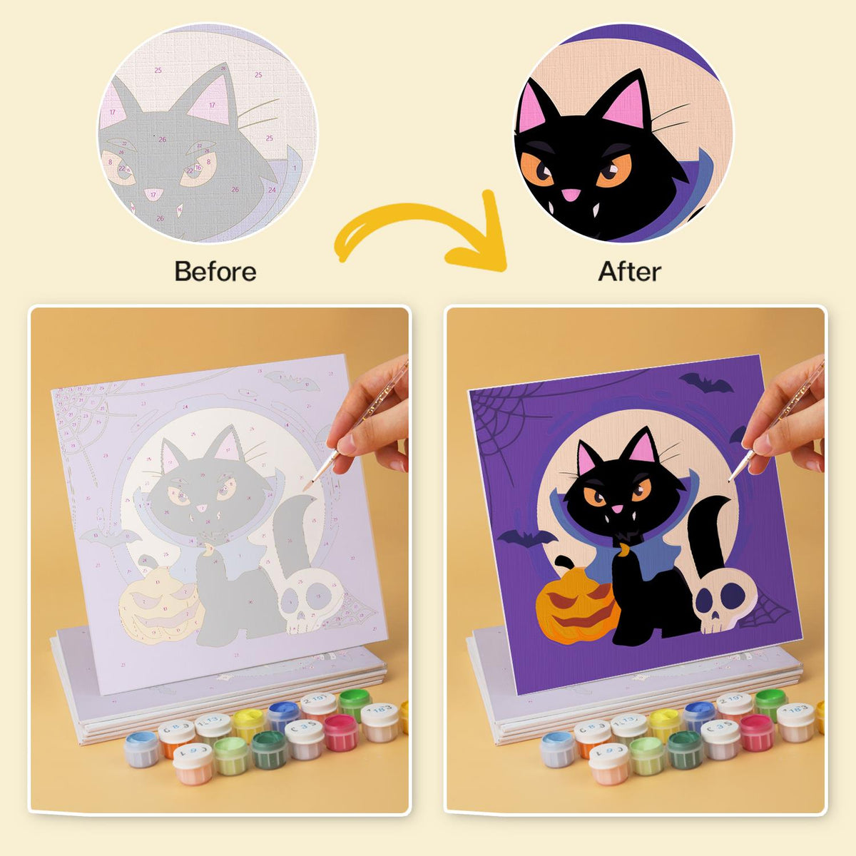 Pumpkin and Skull Black Cats mini board kit – image 21
