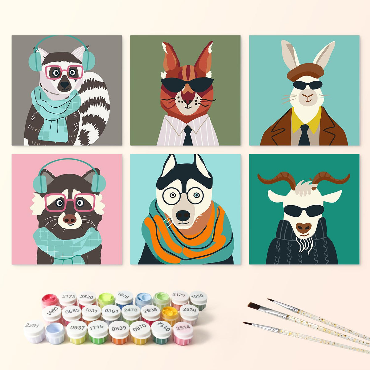 Hipster Animals in Shades mini board kit – image 3