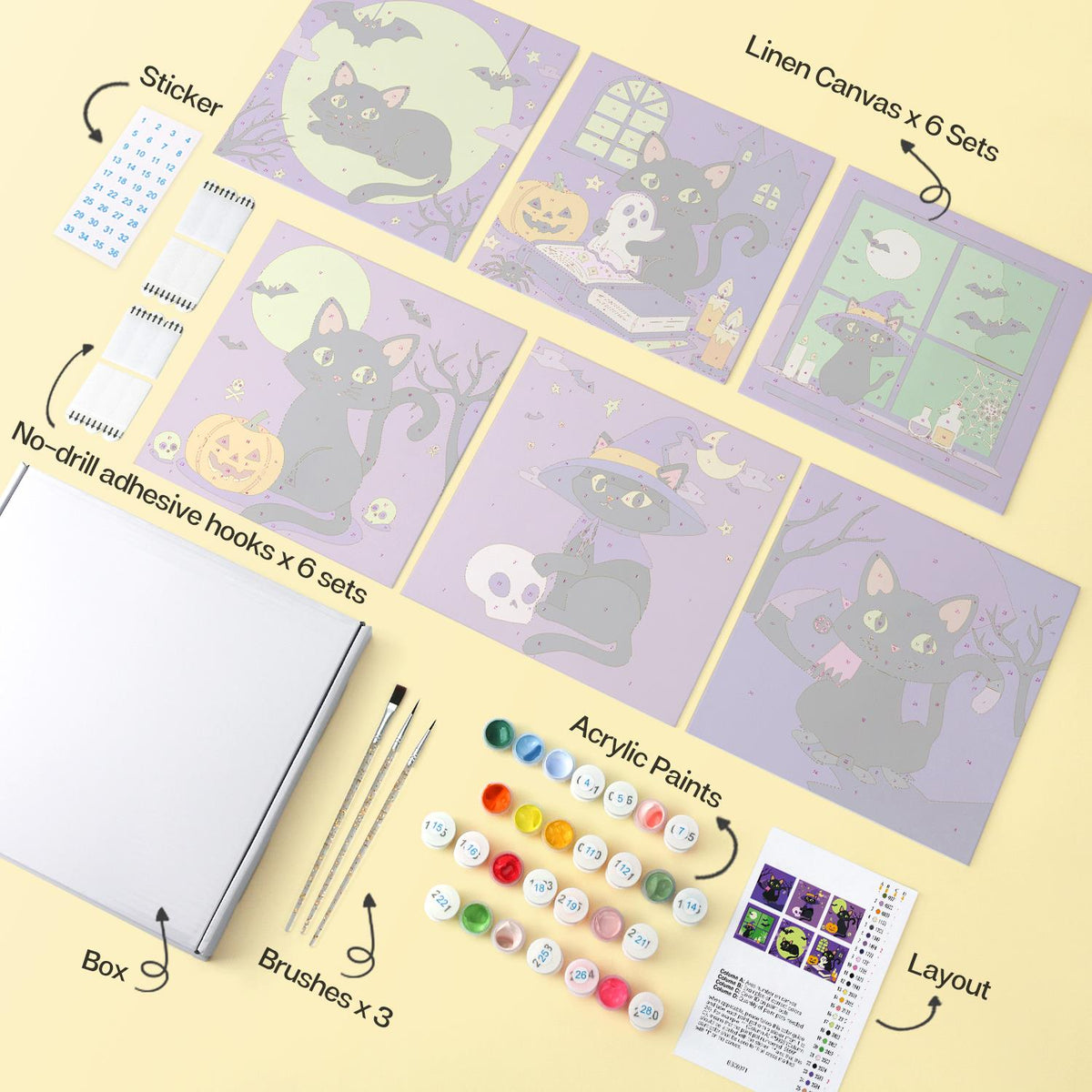 Spellbook and Candle Black Cats mini board kit – image 15