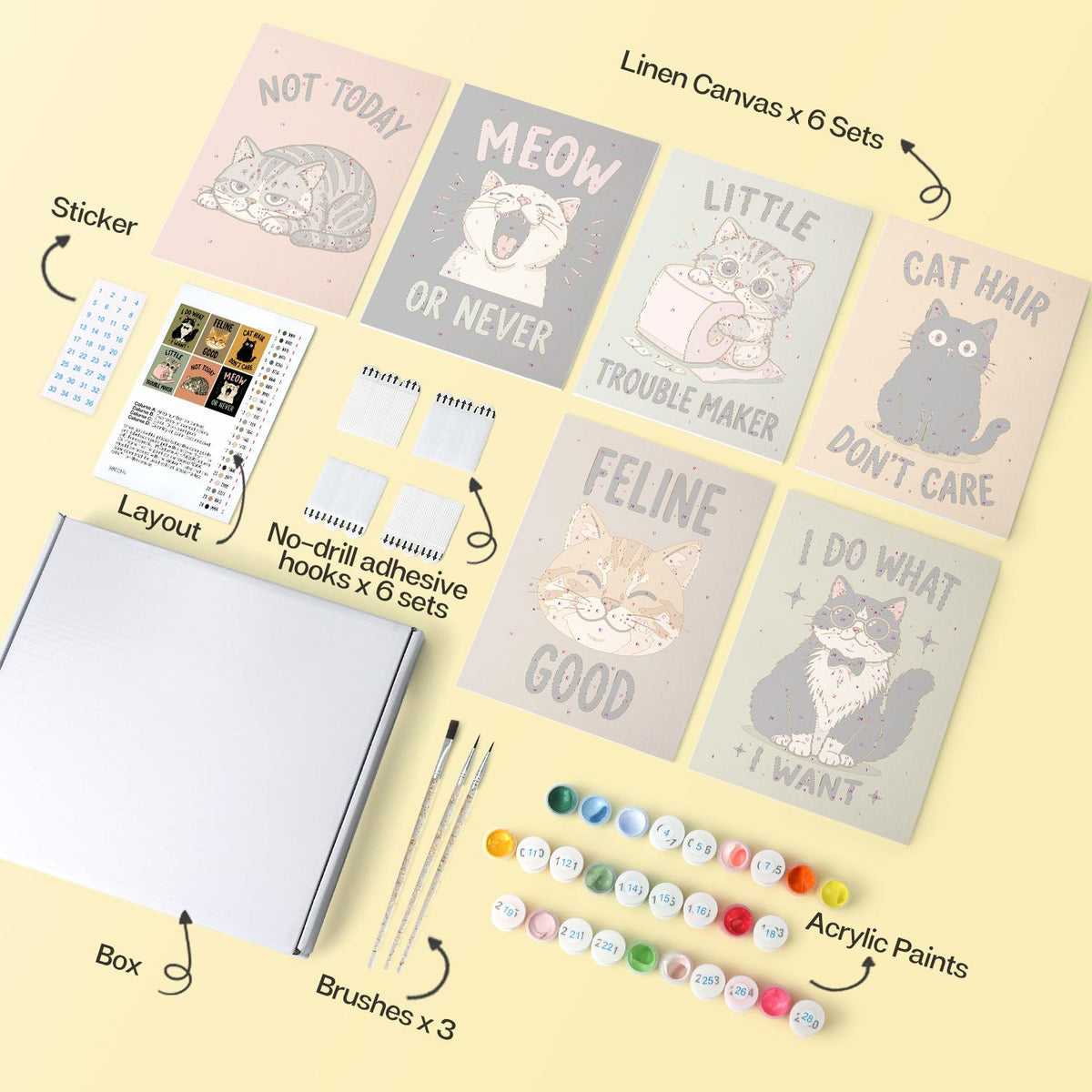 Cat Hair Don't Care Slogans mini board kit – image 15