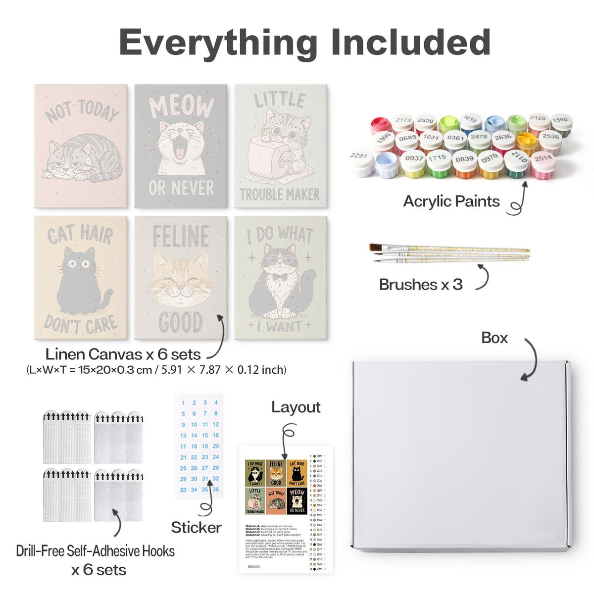 Cat Hair Don't Care Slogans mini board kit – image 16