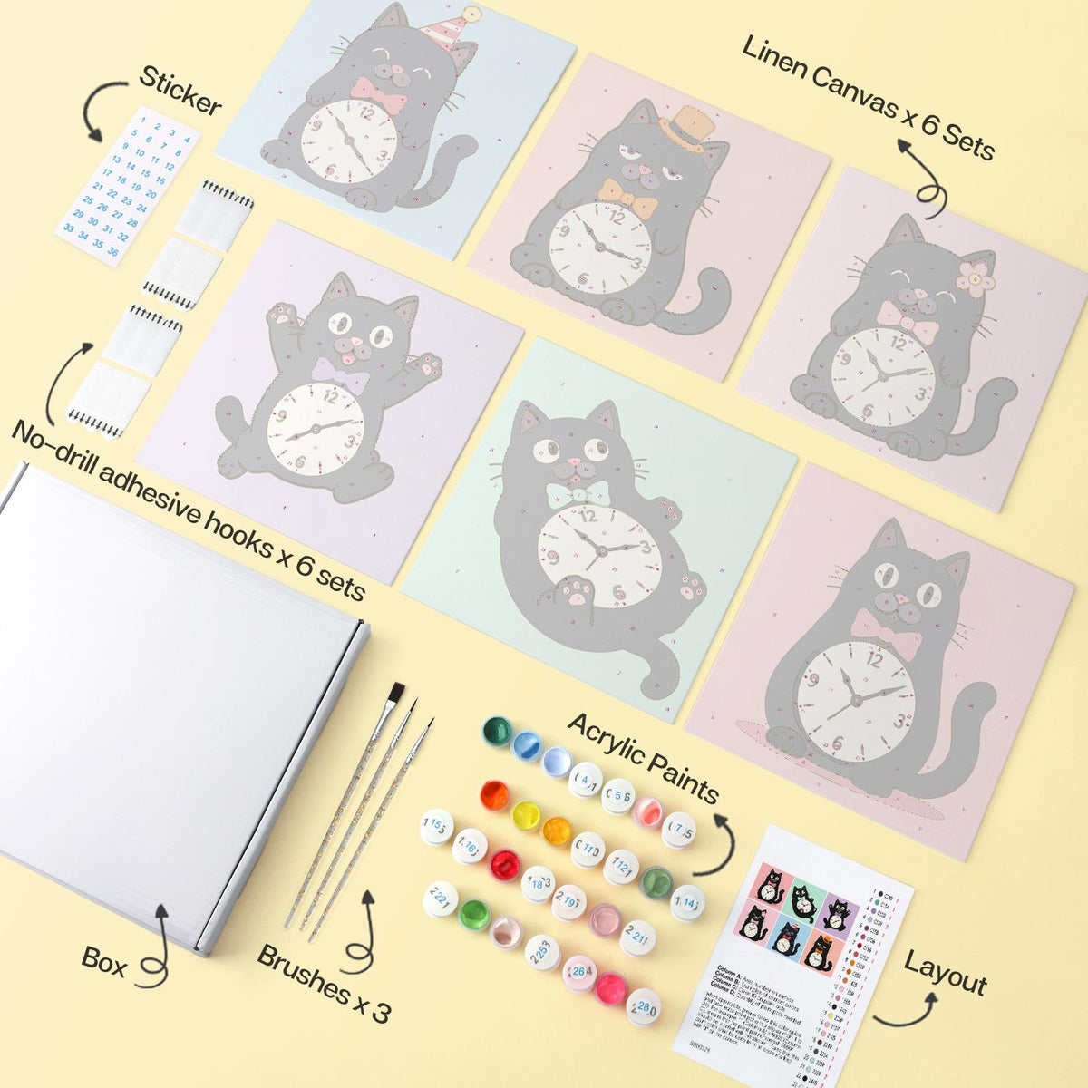 Tick-Tock Cats in Bow Ties mini board kit – image 15